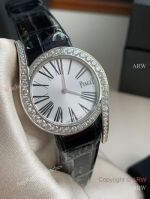 High Quality Replica PIAGET LIMELIGHT GALA Black American Crocodile Leather Strap White Face Dial Silver Case Watch 32mm